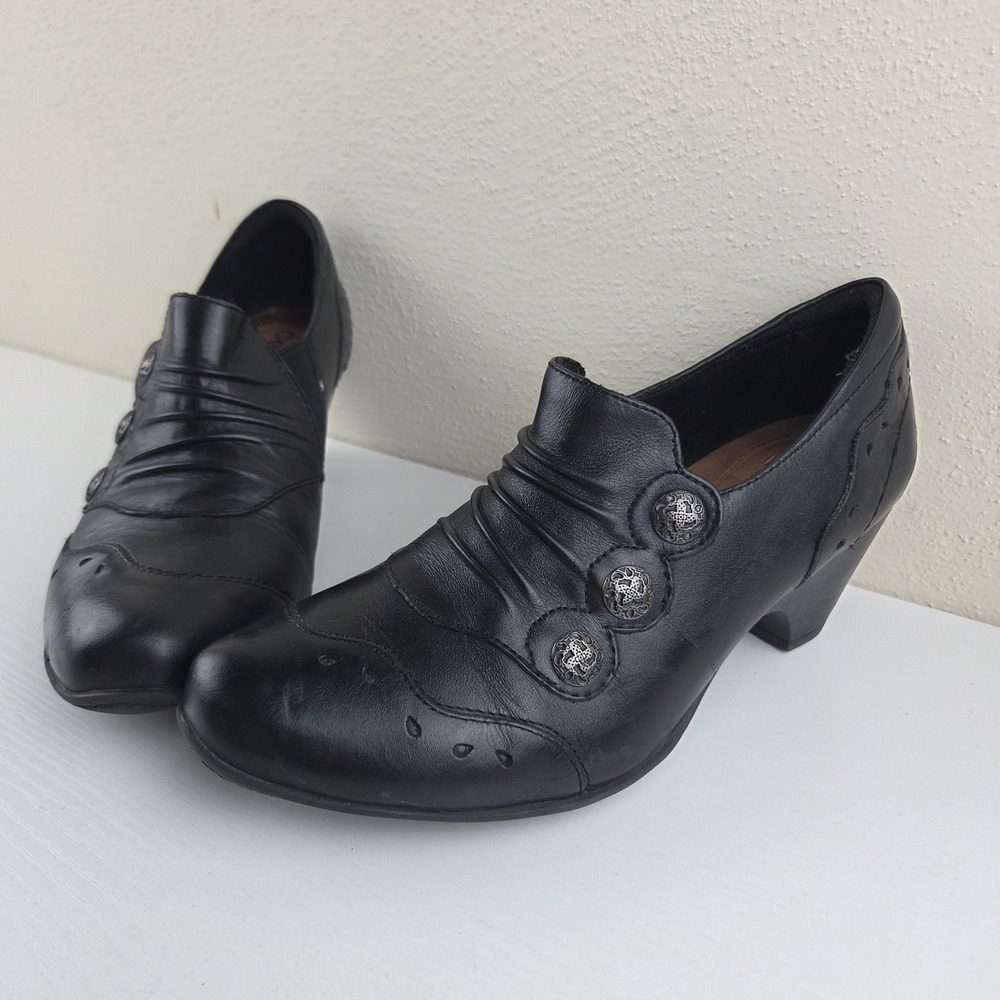Cobb Hill By New Balance‎ Women's Black Leather Casual Slip On Loafer Heels 7 M